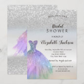 Silver Glitter Bokeh, Chic Dress Vrijgezellenfeest Kaart (Voorkant / Achterkant)