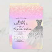 Silver Glitter Bokeh Dress Ombre Vrijgezellenfeest Kaart (Voorkant / Achterkant)