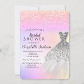 Silver Glitter Bokeh Dress Ombre Vrijgezellenfeest Kaart (Voorkant)