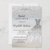 Silver Glitter Bokeh Dress Vrijgezellenfeest Kaart (Voorkant)