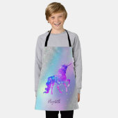 Silver Glitter Bokeh Holographic Unicorn Schort (Gedragen)