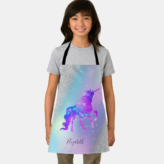 Silver Glitter Bokeh Holographic Unicorn Schort (Insitu)