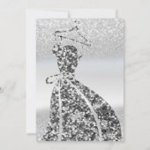 Silver Glitter Bokeh Sequins Dress Vrijgezellenfee Kaart (Achterkant)