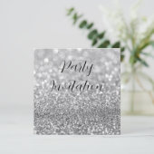 Silver Glitter Bokeh & Stilettos Verjaardag Kaart (Staand voorkant)