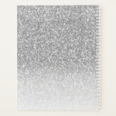 Silver Glitter Bold Typography Monogram Annual Planner (Achterkant)