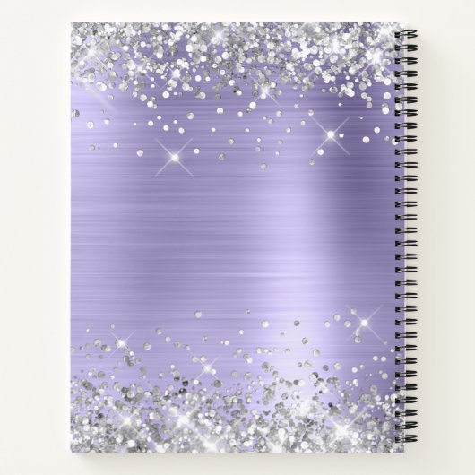Silver Glitter Bord Lavendel 50e Verjaardags Gast Notitieboek (Achterkant)