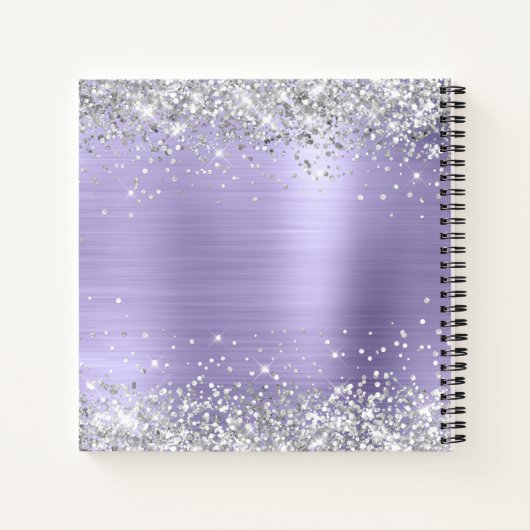 Silver Glitter Bord Lavendel 50e Verjaardags Gast Notitieboek (Achterkant)