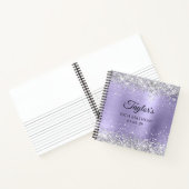 Silver Glitter Bord Lavendel 50e Verjaardags Gast Notitieboek (Binnen)