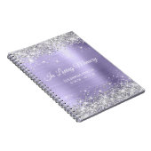 Silver Glitter Bord Lavendel Memorial Gastenboek Notitieboek (Rechterzijde)