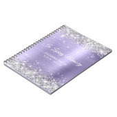 Silver Glitter Bord Lavendel Memorial Gastenboek Notitieboek (Linkerzijde)