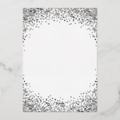 Silver Glitter Border Black Wedding Folie Uitnodiging (Achterkant)