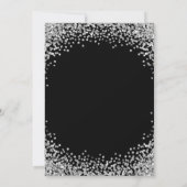 Silver Glitter Border Black Wedding Kaart (Achterkant)