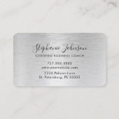 Silver Glitter Borhed Metal Luxe Visitekaartje (Achterkant)