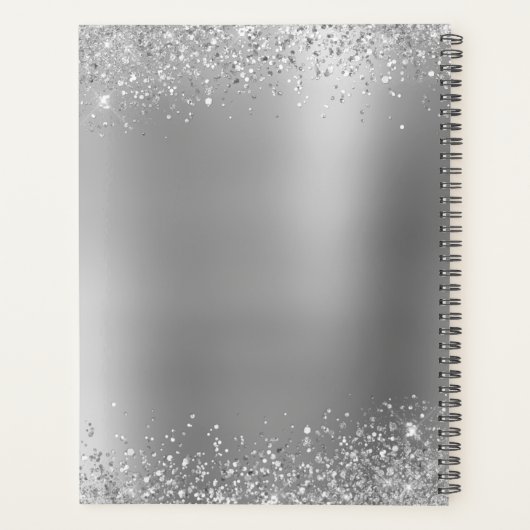 Silver Glitter Boss Lady Stiletto Logo Planner (Achterkant)