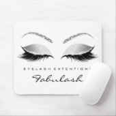 Silver Glitter Branding Beauty Grey White Lashes Muismat (Met muis)