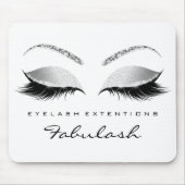 Silver Glitter Branding Beauty Grey White Lashes Muismat (Voorkant)