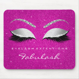 Silver Glitter Branding Beauty Hot Pink Lashes Muismat
