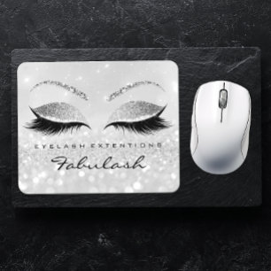 Silver Glitter Branding Beauty Studio Lashes 2Glam Muismat