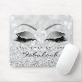 Silver Glitter Branding Beauty Studio Lashes Grey Muismat (Met muis)