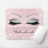 Silver Glitter Branding Beauty Studio Lashes Roze Muismat (Met muis)