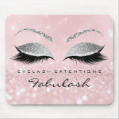 Silver Glitter Branding Beauty Studio Lashes Roze Muismat (Voorkant)