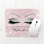 Silver Glitter Branding Beauty Studio Lashes Roze Muismat
