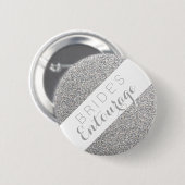 Silver glitter bride's entourage bridesmaid button (Voorkant /achterkant)