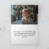 Silver Glitter Bright Green Foil Family Photo Kaart (Binnen)
