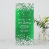 Silver Glitter Bright Green Folie 50th Birthday Kaart (Staand voorkant)