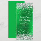 Silver Glitter Bright Green Folie 50th Birthday Kaart (Voorkant / Achterkant)