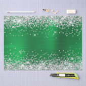 Silver Glitter Bright Green Ombre Folie Tissuepapier (Craft)