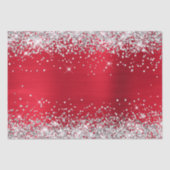Silver Glitter Bright Red Ombre Folie Tissuepapier (Voorkant)