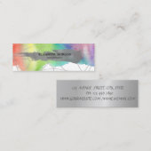 Silver Glitter Brush Stroke, Waterverf Splash Mini Visitekaartje (Voorkant / Achterkant)