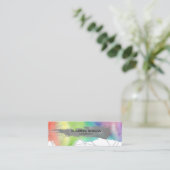 Silver Glitter Brush Stroke, Waterverf Splash Mini Visitekaartje (Staand voorkant)