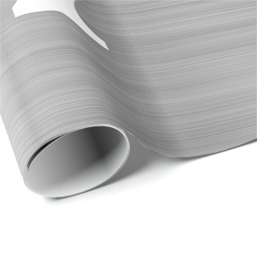 Silver Glitter Brushed Metal Monogram Name Cadeaupapier (Rol Hoek)