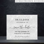 Silver glitter budget bruiloft behalve datum flyer<br><div class="desc">Let erop dat deze Save the date op flyer paper en erg dun is. Enveloppen zijn niet inbegrepen. Bezoek onze winkel voor meer informatie over het opslaan van de datumkaart (hetzelfde ontwerp). Een trendy bruiloft redt de Datum. Een faux zilveren achtergrond. Gedemoreerd met faux glitter sparkles. Pas een datum, plaats...</div>