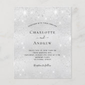 Silver glitter budget bruiloft uitnodiging RSVP Flyer (Voorkant)