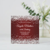 Silver Glitter Burgundy Ombre 60th Birthday Kaart (Staand voorkant)