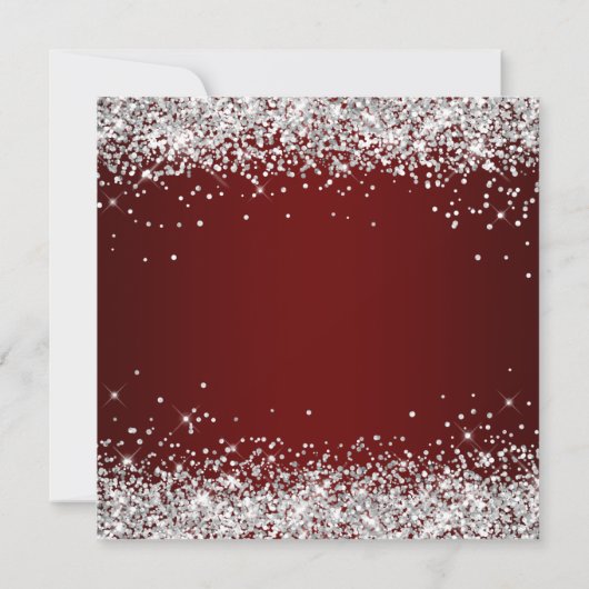 Silver Glitter Burgundy Ombre 60th Birthday Kaart (Achterkant)