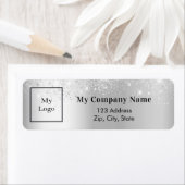 Silver glitter Business logo return address Etiket (Insitu)