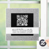 Silver Glitter Business QR Code Window Cling Raamsticker (Huis)
