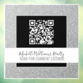 Silver Glitter Business QR Code Window Cling Raamsticker (Vel 3)