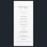 Silver Glitter Calligrafie Wedding Menu Kaarten<br><div class="desc">Silver Glitter Calligrafie Wedding Menu Kaarten</div>