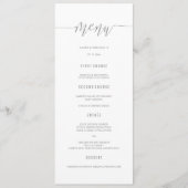 Silver Glitter Calligrafie Wedding Menu Kaarten (Voorkant)