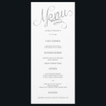 Silver Glitter Calligrafie Wedding Menu Kaarten<br><div class="desc">Silver Glitter Calligrafie Wedding Menu Kaarten</div>