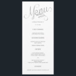 Silver Glitter Calligrafie Wedding Menu Kaarten<br><div class="desc">Silver Glitter Calligrafie Wedding Menu Kaarten</div>