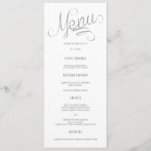 Silver Glitter Calligrafie Wedding Menu Kaarten (Voorkant)