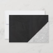 Silver glitter chalkboard script bruiloft Rsvp (Achterkant)