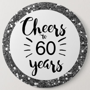 Silver Glitter Cheers tot 50 jaar Button