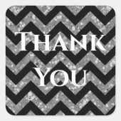 Silver Glitter Chevron Hartelijk dank, Stickers (Voorkant)